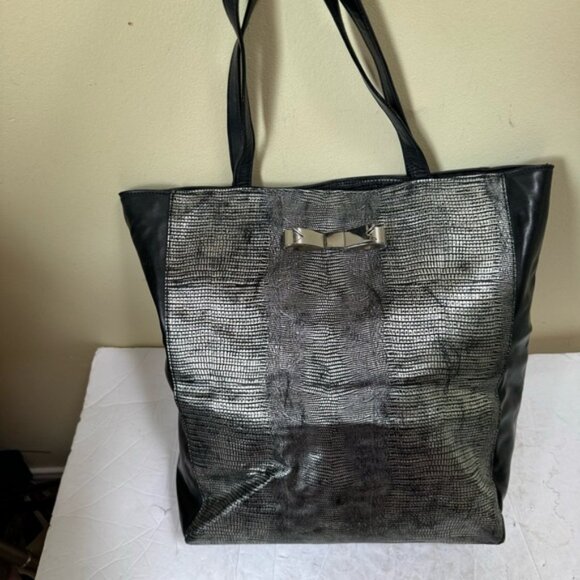 Ted Baker London Tote Bow Vegan Leather Shoulder Bag Large Snake skin Minimalist - Picture 8 of 16
